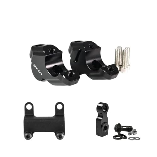 GHALSIEAV Für MT-07 MT07 MT 07 2021 2022 2023 Lenker Riser Clamp Kit Griff Bar Erhöhen Move Back Adapter Bremsleitungsverlängerung(Black) von GHALSIEAV