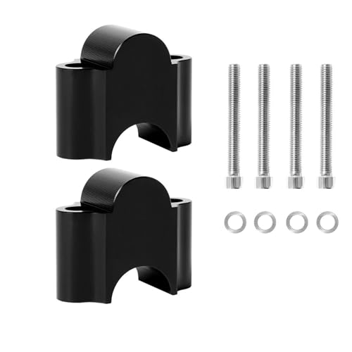 GHALSIEAV Für Motorrad Universal Lenker Riser Clamp Schwarz/Chrom Griff Bar Montieren 28mm 1 1/8 "22mm 7/8"(Black 22mm) von GHALSIEAV
