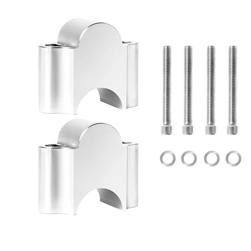 GHALSIEAV Für Motorrad Universal Lenker Riser Clamp Schwarz/Chrom Griff Bar Montieren 28mm 1 1/8 "22mm 7/8"(Silver 28mm) von GHALSIEAV