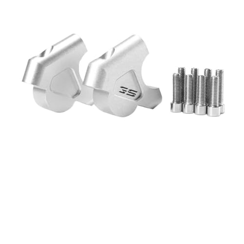 GHALSIEAV Für R1250GS R 1250 GS R1200GS LC Abenteuer ADV Lenker Riser 32MM Drag Griff Bar Clamp Verlängern Adapter S1000XR 2015-2018(Silver-GS) von GHALSIEAV
