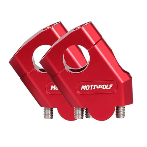 GHALSIEAV Für R850R F800ST R1150R Motorrad Lenker Riser Bar Montieren Griff Clamp Rot Silber Schwarz(22mm Red) von GHALSIEAV