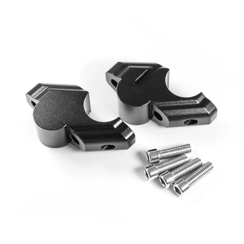 GHALSIEAV Für Tracer 9 / GT 2021 2022 2023 2024 Zubehör Motorrad CNC Aluminium Lenker Riser Erhöhung Clamp Halterung(Black-No Logo) von GHALSIEAV