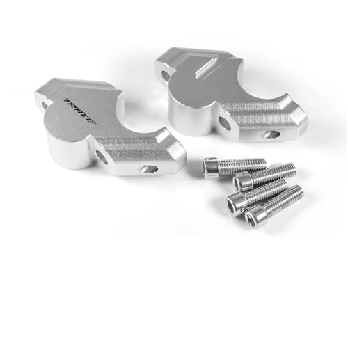 GHALSIEAV Für Tracer 9 / GT 2021 2022 2023 2024 Zubehör Motorrad CNC Aluminium Lenker Riser Erhöhung Clamp Halterung(Silver) von GHALSIEAV