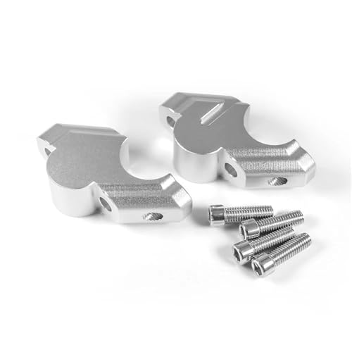 GHALSIEAV Für Tracer 9 / GT 2021 2022 2023 2024 Zubehör Motorrad CNC Aluminium Lenker Riser Erhöhung Clamp Halterung(Silver-No Logo) von GHALSIEAV