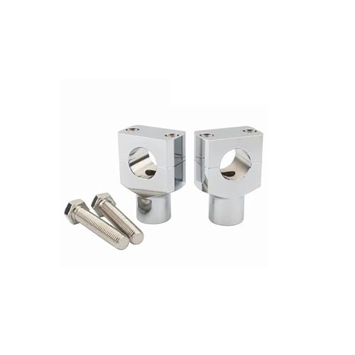 GHALSIEAV Für Universal 1 "25MM Motorrad Erhöhung Feste Klemme CNC Lenker Steigleitungen Kit Halterung(25mm Silver A) von GHALSIEAV