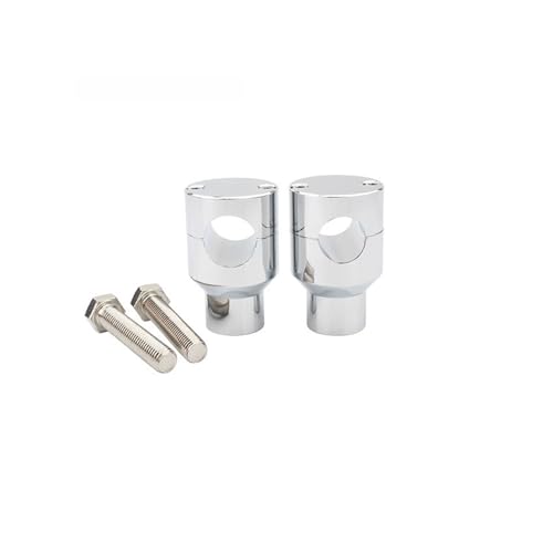 GHALSIEAV Für Universal 1 "25MM Motorrad Erhöhung Feste Klemme CNC Lenker Steigleitungen Kit Halterung(25mm Silver B) von GHALSIEAV