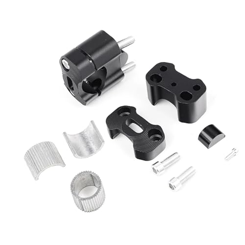 GHALSIEAV Für Universal 7/8" 1-1/8 Pit Dirt Motorrad 1 Paar CNC 22mm 28mm Off Road Motorrad Lenkerklemmen Lenkererhöhung Adapter(22mm Black) von GHALSIEAV