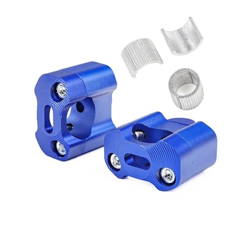 GHALSIEAV Für Universal 7/8" 1-1/8 Pit Dirt Motorrad 1 Paar CNC 22mm 28mm Off Road Motorrad Lenkerklemmen Lenkererhöhung Adapter(22mm Blue) von GHALSIEAV