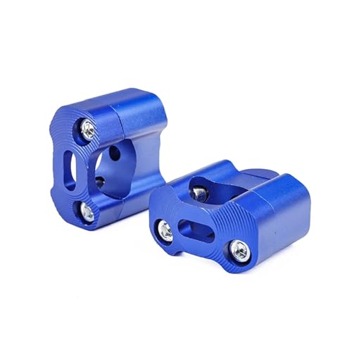 GHALSIEAV Für Universal 7/8" 1-1/8 Pit Dirt Motorrad 1 Paar CNC 22mm 28mm Off Road Motorrad Lenkerklemmen Lenkererhöhung Adapter(28mm Blue) von GHALSIEAV
