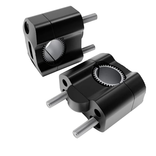 GHALSIEAV Für Universal CNC Billet Lenkerklemme Fat Bar Riser Mount Clamp Adapter 22 28mm Pit Dirt Bike Racing Motorrad Enduro Supermoto(Black) von GHALSIEAV