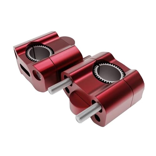 GHALSIEAV Für Universal CNC Billet Lenkerklemme Fat Bar Riser Mount Clamp Adapter 22 28mm Pit Dirt Bike Racing Motorrad Enduro Supermoto(Red) von GHALSIEAV