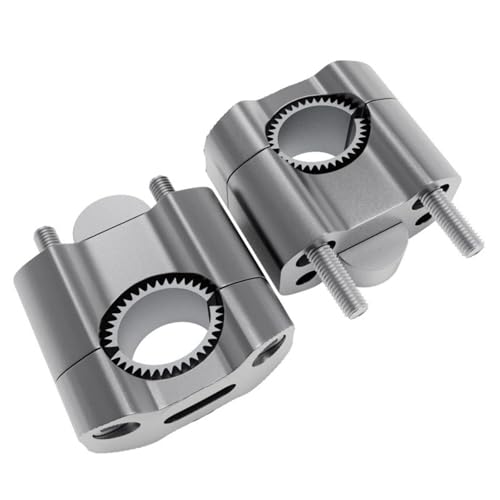 GHALSIEAV Für Universal CNC Billet Lenkerklemme Fat Bar Riser Mount Clamp Adapter 22 28mm Pit Dirt Bike Racing Motorrad Enduro Supermoto(Silver) von GHALSIEAV