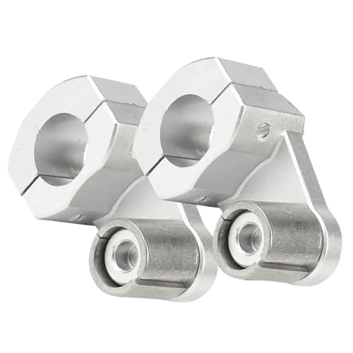 GHALSIEAV Für Universal CRF YZF Dirt Bike 22mm 28mm Motorrad Lenker Klemmen Riser 5,5 cm Höhe Bars Clamp 2 Zoll Schwenkbar(Silver) von GHALSIEAV