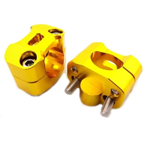 GHALSIEAV Für Universal-Motorrad CNC Fat 1 1/8'' 28mm Lenker Lenkerklemmadapter Steigleitungen Kegel Pit Pro Dirt Motor Bike ATV Quad Motocross(Gold) von GHALSIEAV