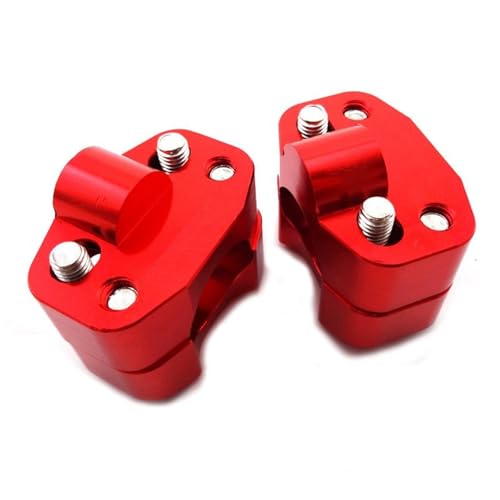 GHALSIEAV Für Universal-Motorrad CNC Fat 1 1/8'' 28mm Lenker Lenkerklemmadapter Steigleitungen Kegel Pit Pro Dirt Motor Bike ATV Quad Motocross(Red) von GHALSIEAV