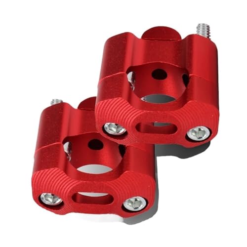 GHALSIEAV Für Universal Pit Dirt Bike Racing Motorrad Enduro Supermoto MXATV CNC Billet Lenkerklemme Fat Bar Riser Mount Clamp Adapter 22 28mm(Red) von GHALSIEAV