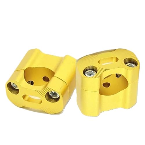 GHALSIEAV Für Universal Pit Dirt Bike Racing Motorrad Enduro Supermoto MXATV CNC Billet Lenkerklemme Fat Bar Riser Mount Clamp Adapter 22 28mm(Yellow) von GHALSIEAV