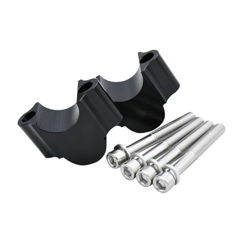 GHALSIEAV Für V-Strom Für DL650 Motorrad Lenker Riser Bar Montieren Griff Clamp 28mm 22mm Für V-Strom Für DL1000(22mm Black) von GHALSIEAV
