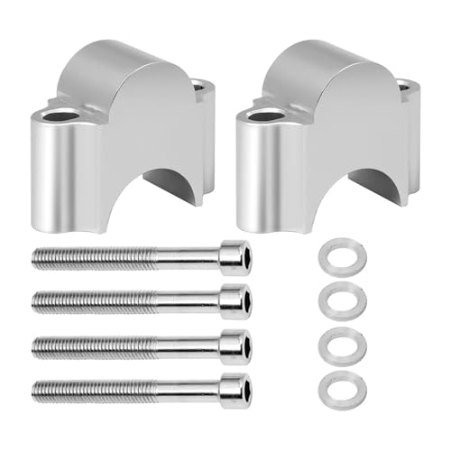 GHALSIEAV Motorrad Lenker Riser Bar Halterung Griffklemme Universell 28 Mm 1 1/8 Zoll 22 Mm 7/8 Zoll(Silver) von GHALSIEAV