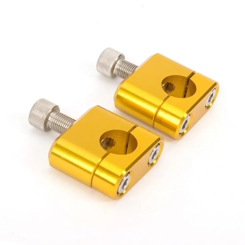 GHALSIEAV Universal 22mm 28mm CNC Motorrad Lenker Griff Fat Bar Riser Halterung Clamp Adapter Für Pit Dirt Bike Racing Zubehör ATV(22mm Gold) von GHALSIEAV