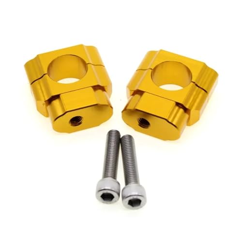 GHALSIEAV Universal 22mm 28mm CNC Motorrad Lenker Griff Fat Bar Riser Halterung Clamp Adapter Für Pit Dirt Bike Racing Zubehör ATV(28mm Gold) von GHALSIEAV