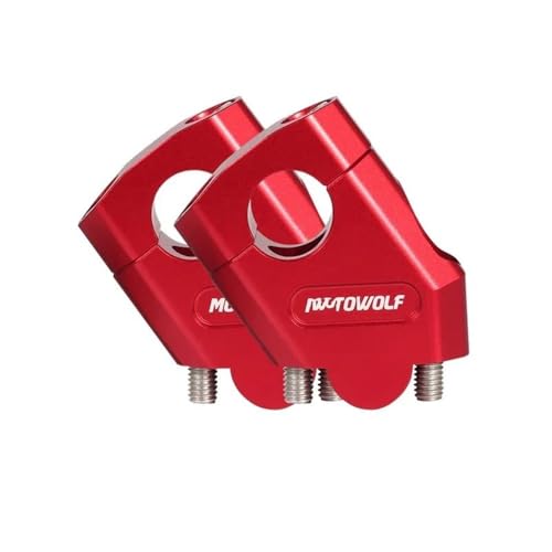 GHALSIEAV Universal 28mm 22mm Motorrad Lenker Riser Bar Montieren Griff Clam(22mm Red) von GHALSIEAV