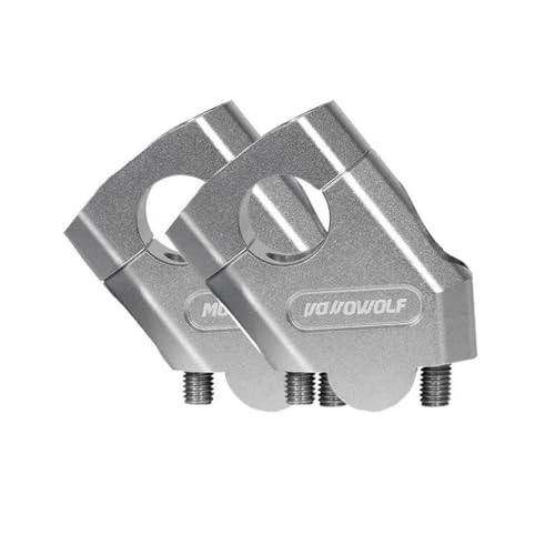 GHALSIEAV Universal 28mm 22mm Motorrad Lenker Riser Bar Montieren Griff Clam(22mm Silver) von GHALSIEAV