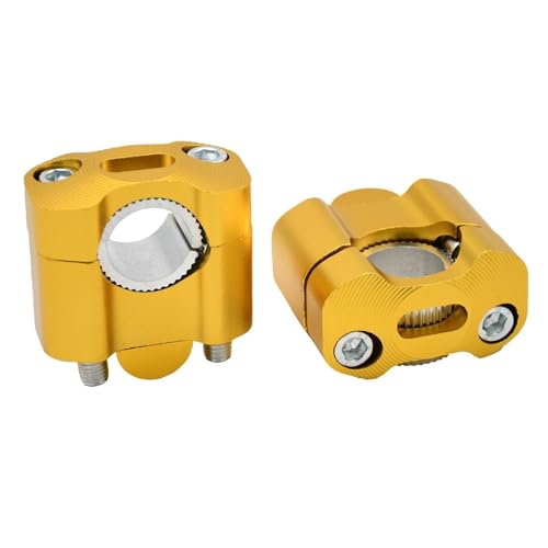GHALSIEAV Universal Motorrad 22mm 28mm Lenker Klemme Lenker Riser Adapter Bar Klemmen(Gold) von GHALSIEAV