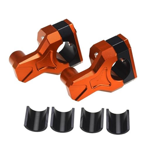GHALSIEAV Universal Motorrad Lenker Riser Adapter Stange Clip Riser 22MM Und 28MM Lenker Adapter(Orange) von GHALSIEAV