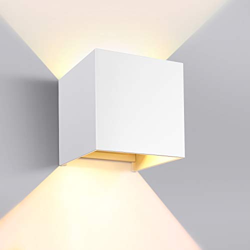 GHB 7W LED Wandleuchte Wandlampe mit einstellbar Abstrahlwinkel Design Wasserdichte IP 65 LED Warmweiß Weiß von GHB