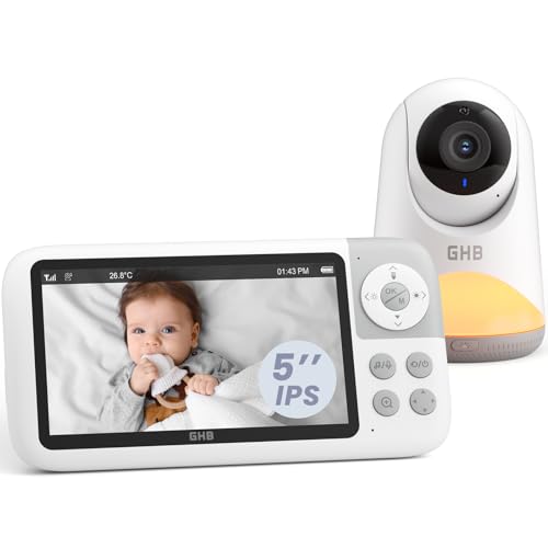 GHB Babyphone mit Kamera 5'' HD IPS Bildschirm 720P 3050mAh VOX Modus 3X Zoom Nachtsicht Gegensprechfunktion 8 Wiegenlieder 4 Kamera Unterstützt GHB Babyphone mit Kamera 5'' HD IPS Bildschirm 720P 3050mAh VOX Modus 3X Zoom Nachtsicht Gegensprechfunktion 8 Wiegenlieder 4 Kamera Unterstützt von GHB