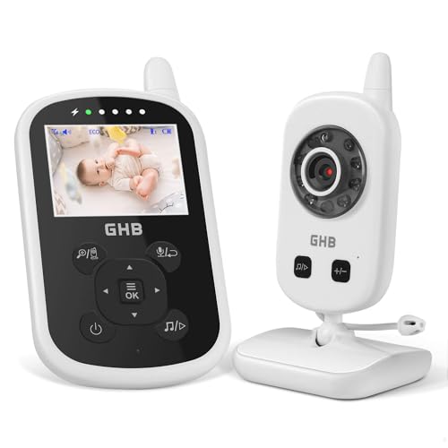 GHB Babyphone mit Kamera Video Baby Monitor 2,4 GHz Gegensprechfunktion ECO Modus Lange Akkulaufzeit Nachtsicht Temperatursensor Schlaflieder GHB Babyphone mit Kamera Video Baby Monitor 2,4 GHz Gegensprechfunktion ECO Modus Lange Akkulaufzeit Nachtsicht Temperatursensor Schlaflieder von GHB