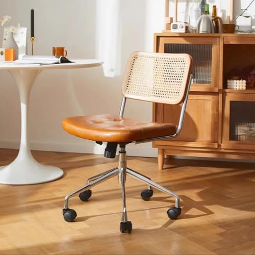 GHBXJX Bürosessel, Retro Bürostühle, Chefsessel 150 kg Belastbarkeit, Schreibtischsessel mit Rollen und Armlehne, Schreibtischstuhl Ergonomisch, Leder-Kissen, Höhenverstellbar,Gelb,ohne armlehne GHBXJX Bürosessel, Retro Bürostühle, Chefsessel 150 kg Belastbarkeit, Schreibtischsessel mit Rollen und Armlehne, Schreibtischstuhl Ergonomisch, Leder-Kissen, Höhenverstellbar,Gelb,ohne armlehne von GHBXJX