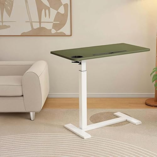 GHBXJX Höhenverstellbarer Schreibtisch, Klappbar Laptoptisch Mobiler Betttische, Computertisch,Ergonomischer Steh-Sitz Tisch mit Rollen aus Holz für Bett,Heimbüro,Grün,with Card Slot von GHBXJX