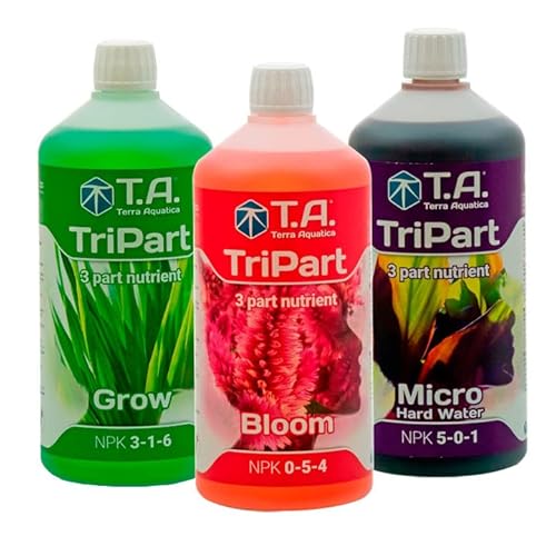 GHE TRI-Part Flora Series Pack Dünger Grow Micro HW Bloom Set Senua General Hard-Water Europe Hydroponics TA T.A. Flora-Gro (Hartes Wasser) von GHE