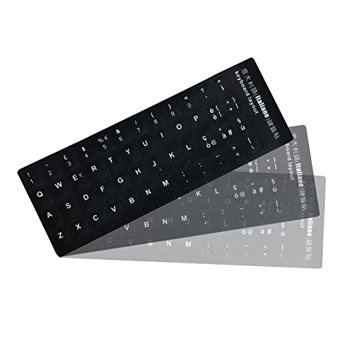 Aufkleber-Set für Tastatur-Aufkleber, für italienische Layouts, geeignet für jede Standard-Tastatur, Laptop-Tastatur, Apple-Tastatur, 6 Stück von GHEART