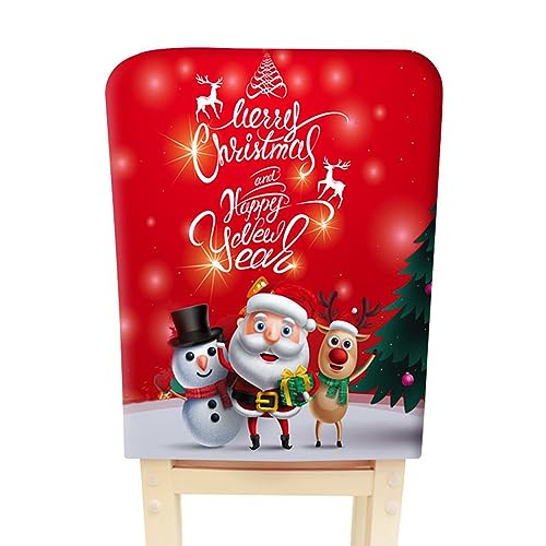 GHEART Weihnachten Stuhlhussen, Nikolaus Hut Stuhlbezug Weihnachtsmann Esszimmerstuhl Rückenbezüge, Waschbar Rot Stuhlschoner Weihnachten Deko Weihnachts Ornament Party Supplies von GHEART