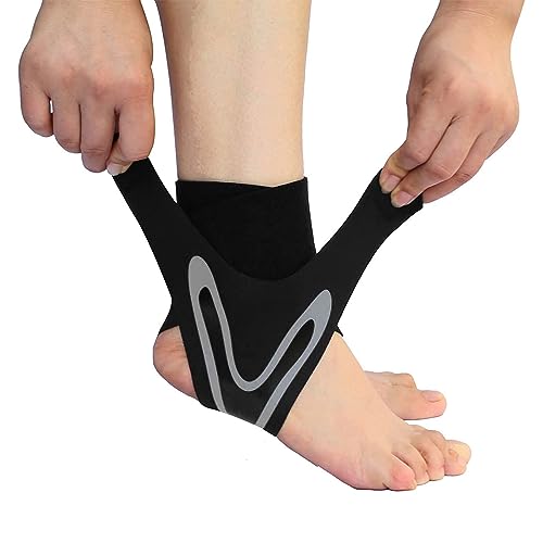 Knöchelbandage, Knöchelbandage Sprunggelenk, Einstellbares Sprunggelenkbandage, für Damen und Herren, Flexible Sprunggelenkbandage, Stabilisiert und unterstützt, Tennis, Fußball, Laufen, Linker Fuß von GHEART