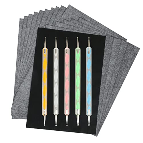 Kohlepapier, Graphitpapier Transferpapier, Kohlenstoff Überweisungs Papier und 5 Stück Stift, für Holz, Papier, Leinwand und Andere Kunstoberflächen Transparentpapier(100 Stück) von GHEART