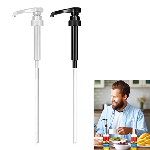 Seifenspender Pumpkopf,Kunststoff Dosierpumpen,Pumpspender Ersatz,Siruppressen-pumpenkopf,Pumpenkopf der Siruppresse,Flasche Ersatzpumpkopf,Pump Spender passend für 750ml Kaffee Sirup Flasche 2pcs von GHEART