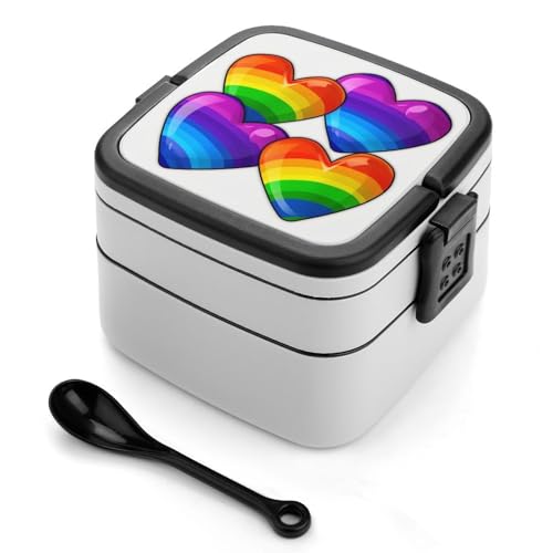 Bento-Box für Erwachsene, stapelbar, 2 Schichten, wiederverwendbar, auslaufsicher, Lunchbehälter für Erwachsene, Reisen, 940 ml, Lunchbox mit Löffel, tragbare Bento-Boxen, Mikrowelle, Geschirrspüler Bento-Box für Erwachsene, stapelbar, 2 Schichten, wiederverwendbar, auslaufsicher, Lunchbehälter für Erwachsene, Reisen, 940 ml, Lunchbox mit Löffel, tragbare Bento-Boxen, Mikrowelle, Geschirrspüler von GHENBLT