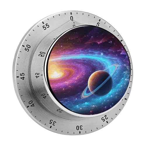 Bunte Solaranlage Küchentimer, manuelle 60-Minuten-Aufzieh-Timer mit lautem Alarm, magnetische Rückseite, mechanische Küchentimer, keine Batterien erforderlich, Countdown-Timer zum Kochen und Backen von GHENBLT