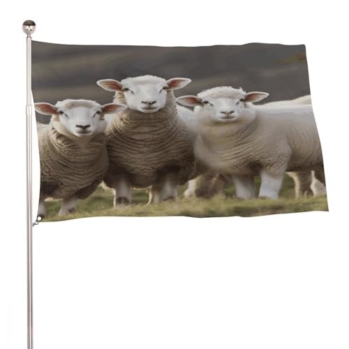 Flagge von Schafen und Lämmern Gartenfahne Gartenflaggen für Garten Fahnen Willkommen Garten Flagge Saisonale Garten Flaggen Haus Flagge Outdoor Flagge Willkommensflagge Fahne Faden Verblassen von GHENBLT