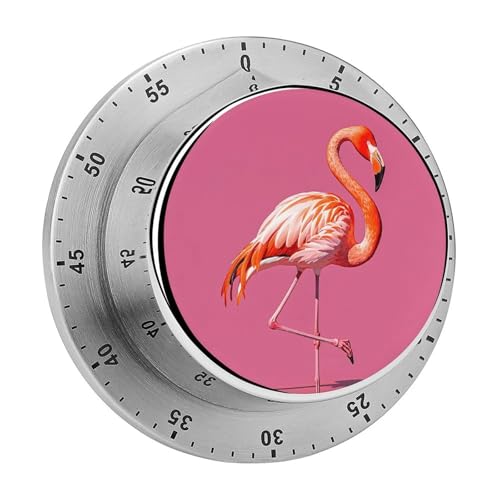 Flamingos Küchentimer, manuelle 60-Minuten-Aufzieh-Timer mit lautem Alarm, magnetische Rückseite, mechanische Küchentimer, keine Batterien erforderlich, Countdown-Timer zum Kochen und Backen von GHENBLT