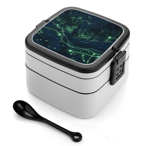 GHENBLT Bento-Box für Erwachsene, leuchtet im Dunkeln, stapelbar, 2 Schichten, wiederverwendbar, auslaufsicher, Lunchbehälter für Erwachsene, Reisen, 940 ml, Lunchbox mit Löffel, tragbare Bento-Boxen GHENBLT Bento-Box für Erwachsene, leuchtet im Dunkeln, stapelbar, 2 Schichten, wiederverwendbar, auslaufsicher, Lunchbehälter für Erwachsene, Reisen, 940 ml, Lunchbox mit Löffel, tragbare Bento-Boxen von GHENBLT