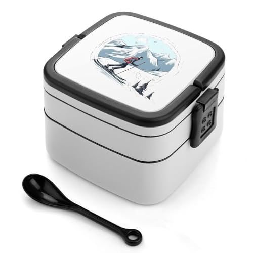 GHENBLT Bento-Box für Erwachsene, stapelbar, 2 Schichten, wiederverwendbar, auslaufsicher, Lunchbehälter für Erwachsene, Reisen, 940 ml, Lunchbox mit Löffel, tragbare Bento-Boxen, mikrowellen- und GHENBLT Bento-Box für Erwachsene, stapelbar, 2 Schichten, wiederverwendbar, auslaufsicher, Lunchbehälter für Erwachsene, Reisen, 940 ml, Lunchbox mit Löffel, tragbare Bento-Boxen, mikrowellen- und von GHENBLT