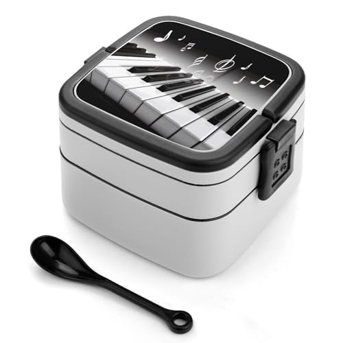 GHENBLT Bento-Box für Erwachsene, stapelbar, 2 Schichten, wiederverwendbar, auslaufsicher, Lunchbehälter für Erwachsene, Reisen, 940 ml, Lunchbox mit Löffel, tragbare Bento-Boxen, mikrowellen- und GHENBLT Bento-Box für Erwachsene, stapelbar, 2 Schichten, wiederverwendbar, auslaufsicher, Lunchbehälter für Erwachsene, Reisen, 940 ml, Lunchbox mit Löffel, tragbare Bento-Boxen, mikrowellen- und von GHENBLT