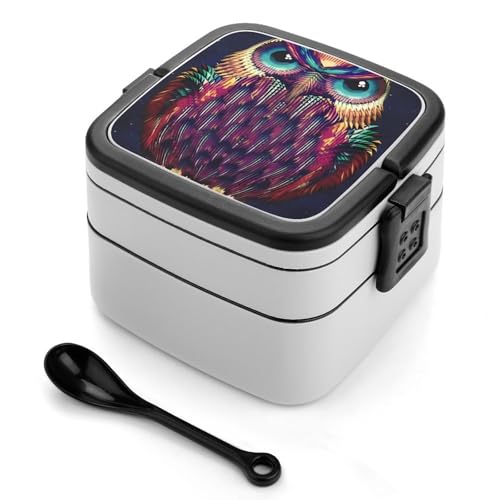 GHENBLT Bento-Box für Erwachsene, stapelbar, 2 Schichten, wiederverwendbar, auslaufsicher, Lunchbehälter für Erwachsene, Reisen, 940 ml, Lunchbox mit Löffel, tragbare Bento-Boxen, mikrowellen- und GHENBLT Bento-Box für Erwachsene, stapelbar, 2 Schichten, wiederverwendbar, auslaufsicher, Lunchbehälter für Erwachsene, Reisen, 940 ml, Lunchbox mit Löffel, tragbare Bento-Boxen, mikrowellen- und von GHENBLT