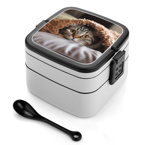 GHENBLT Bento-Box für Erwachsene, stapelbar, 2 Schichten, wiederverwendbar, auslaufsicher, Lunchbehälter für Erwachsene, Reisen, 940 ml, Lunchbox mit Löffel, tragbare Bento-Boxen, mikrowellen- und GHENBLT Bento-Box für Erwachsene, stapelbar, 2 Schichten, wiederverwendbar, auslaufsicher, Lunchbehälter für Erwachsene, Reisen, 940 ml, Lunchbox mit Löffel, tragbare Bento-Boxen, mikrowellen- und von GHENBLT