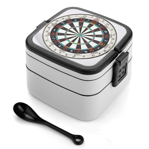 GHENBLT Dartscheibe Bento-Box für Erwachsene, stapelbar, 2 Schichten, wiederverwendbar, auslaufsicher, Lunchbehälter für Erwachsene, Reisen, 940 ml, Lunchbox mit Löffel, tragbare Bento-Boxen GHENBLT Dartscheibe Bento-Box für Erwachsene, stapelbar, 2 Schichten, wiederverwendbar, auslaufsicher, Lunchbehälter für Erwachsene, Reisen, 940 ml, Lunchbox mit Löffel, tragbare Bento-Boxen von GHENBLT